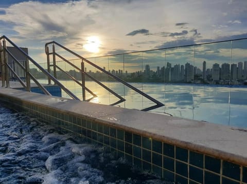 Natural landscape, Swimming pool, Sunset