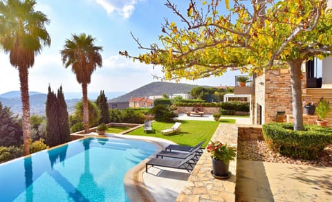 Property building, Patio, Day, Garden, Garden view, Pool view, Sea view, Sea view, Swimming pool, sunbed