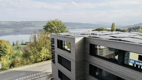 Property building, Natural landscape, Bird's eye view, View (from property/room), Lake view, Mountain view