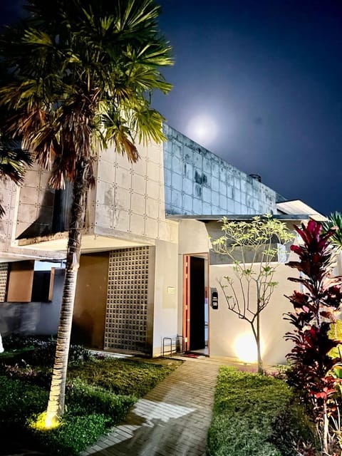 Property building, Night, Garden, Garden view