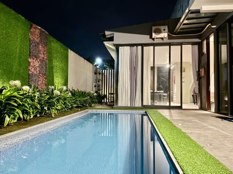 Property building, Night, Pool view, Swimming pool