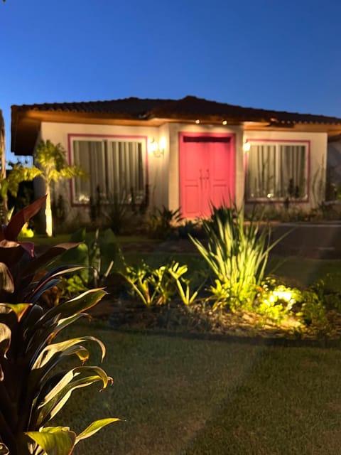 Property building, Night, Garden, Garden view