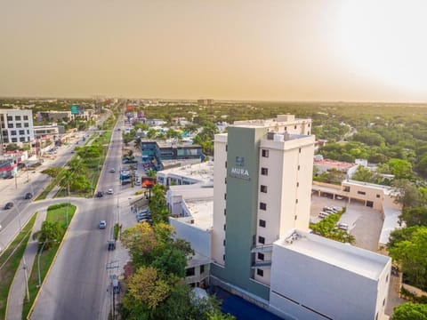 Property building, City view, Sunset