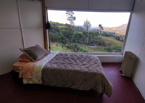 Bed, Natural landscape, Bedroom, Mountain view