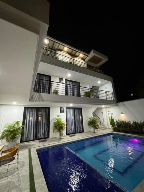 Night, Pool view, Swimming pool