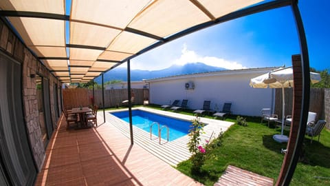 Patio, Natural landscape, Mountain view, Pool view, Swimming pool, sunbed