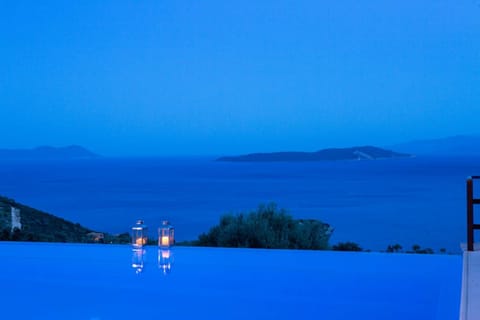 Night, Pool view, Sea view, Swimming pool