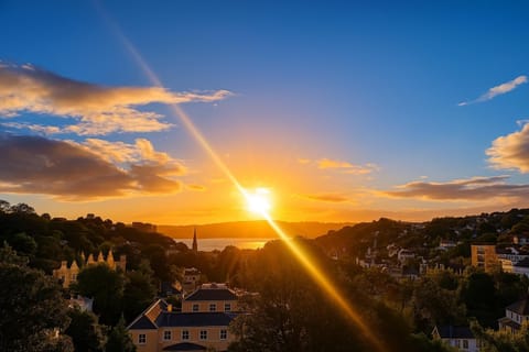 Nearby landmark, Day, Natural landscape, Sea view, Sunrise