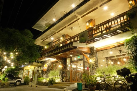 Property building, Facade/entrance, Night, Parking