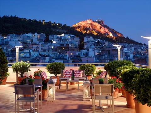 Patio, Mountain view, Time of day