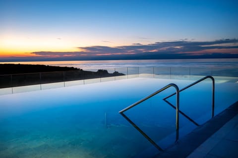 Natural landscape, Pool view, Swimming pool, Sunset