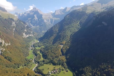 Natural landscape, Bird's eye view, Mountain view