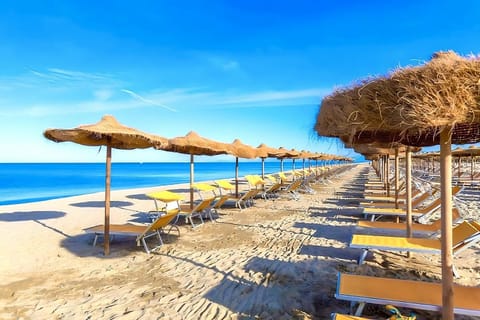 Day, Beach, Sea view, sunbed