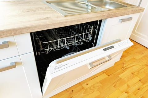 Kitchen or kitchenette, dishwasher