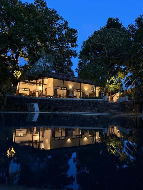 Property building, Night, Natural landscape, Swimming pool