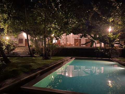 Property building, Night, Garden view, Pool view, Swimming pool