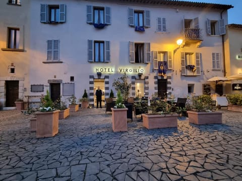 Property building, Night, Garden