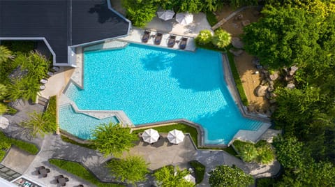 Day, Bird's eye view, Garden, Pool view, Swimming pool, sunbed