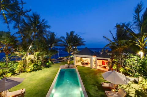 Night, Sea view, Swimming pool