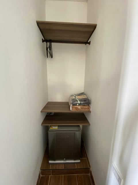 Bedroom, oven, wardrobe