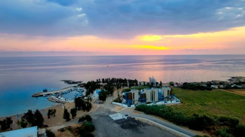 Nearby landmark, Day, Natural landscape, Bird's eye view, Place of worship, Beach, Sea view, Sunrise