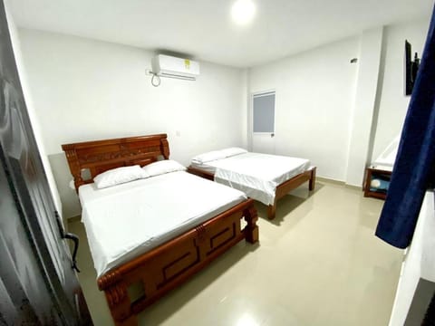 Bed, Photo of the whole room, Bedroom, towels, air conditioner