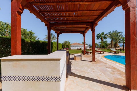 Patio, Pool view, sunbed