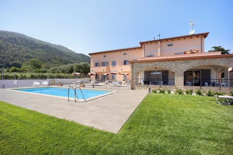 Property building, Living room, Swimming pool