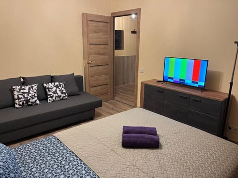 Bed, TV and multimedia, Photo of the whole room, Bedroom, towels