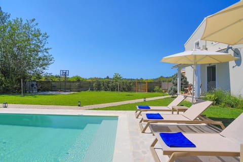 Patio, Pool view, Swimming pool, sunbed