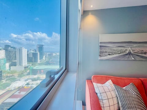 Living room, Seating area, City view