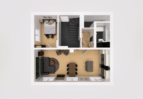 Bird's eye view, Floor plan