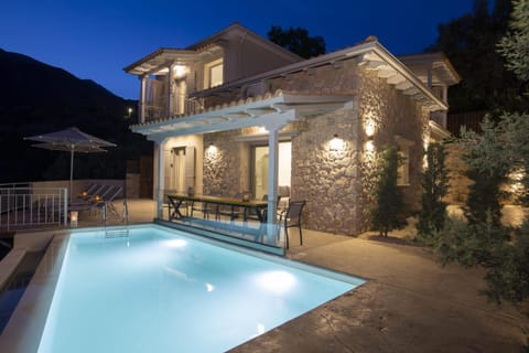 Property building, Night, Pool view, Swimming pool