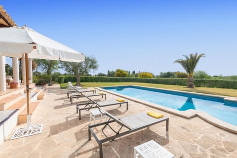 Patio, Pool view, Swimming pool, sunbed