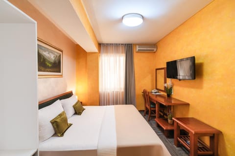 Bed, Photo of the whole room, Seating area, Bedroom, air conditioner