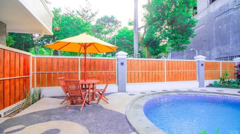 Patio, Pool view, Swimming pool, sunbed