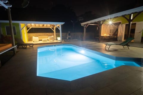 Patio, Night, Swimming pool, Swimming pool