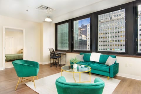 View (from property/room), Living room, Seating area, City view