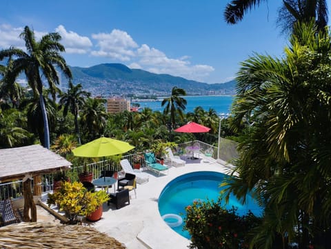 Patio, Garden, Mountain view, Pool view, Sea view, Swimming pool, sunbed