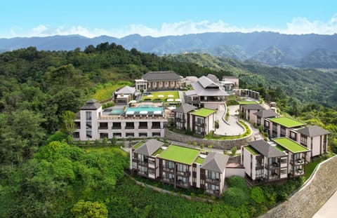 Property building, Natural landscape, Bird's eye view, Mountain view