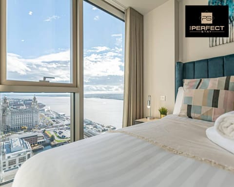 Bed, Bedroom, City view