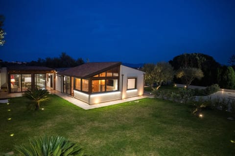 Property building, Night, Garden, Garden view