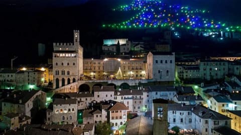 Nearby landmark, Night, Bird's eye view, City view