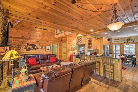 Private Cartecay River Home w/ Hot Tub & Game Room House in East Ellijay