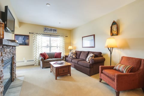 Steps to Ski Lifts: Base Camp One Resort Condo Apartment in Granby