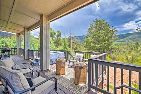 Mountain High Pines Retreat w/ Hot Tub + Views! House in Pine