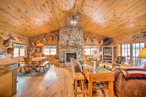 ‘The Lodge’ in Powersville w/ Game Room & Fire Pit House in Iowa