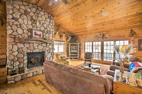 ‘The Lodge’ in Powersville w/ Game Room & Fire Pit House in Iowa