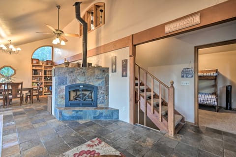 Deck + Grill: Mtn Haven in Stanislaus Nat'l Forest House in Arnold