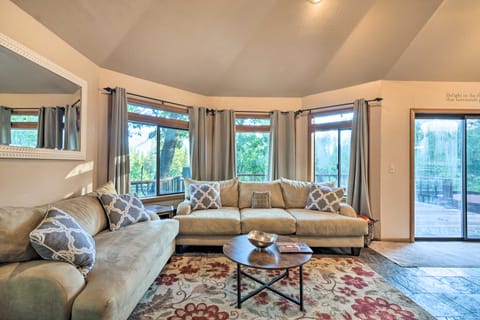 Deck + Grill: Mtn Haven in Stanislaus Nat'l Forest House in Arnold